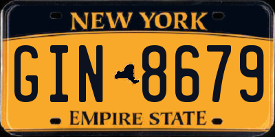 NY license plate GIN8679