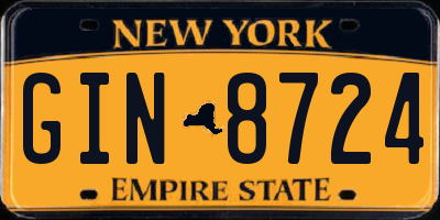 NY license plate GIN8724