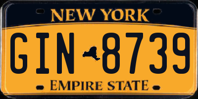 NY license plate GIN8739