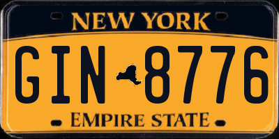 NY license plate GIN8776