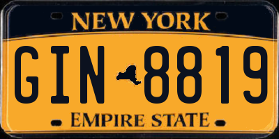 NY license plate GIN8819