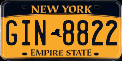 NY license plate GIN8822