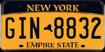 NY license plate GIN8832