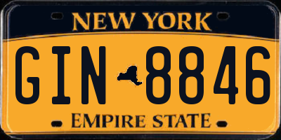 NY license plate GIN8846