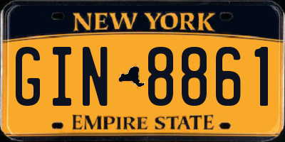 NY license plate GIN8861