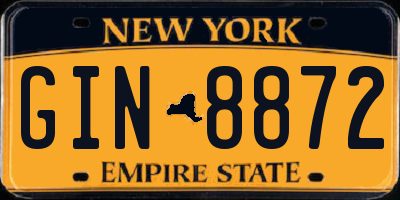 NY license plate GIN8872