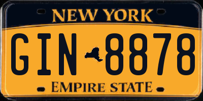NY license plate GIN8878