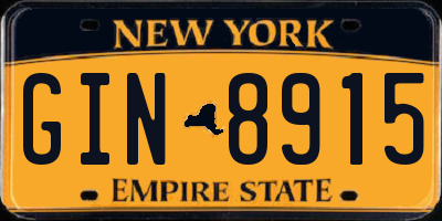 NY license plate GIN8915