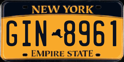 NY license plate GIN8961