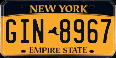NY license plate GIN8967