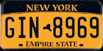 NY license plate GIN8969