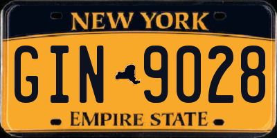 NY license plate GIN9028