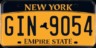 NY license plate GIN9054