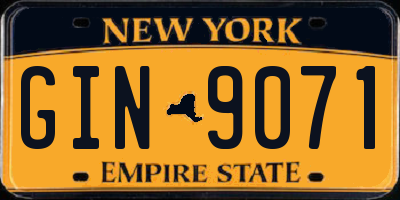NY license plate GIN9071