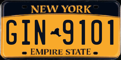NY license plate GIN9101