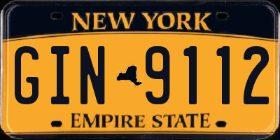 NY license plate GIN9112