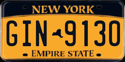NY license plate GIN9130