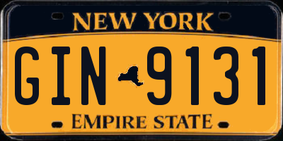 NY license plate GIN9131