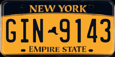 NY license plate GIN9143