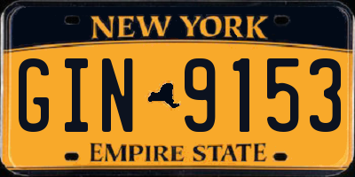 NY license plate GIN9153