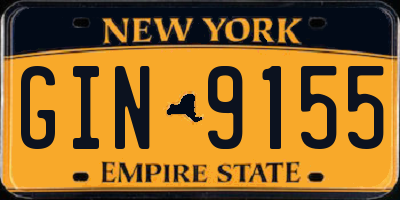 NY license plate GIN9155