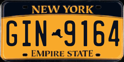 NY license plate GIN9164