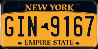 NY license plate GIN9167