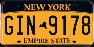 NY license plate GIN9178