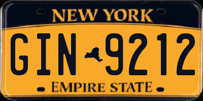NY license plate GIN9212
