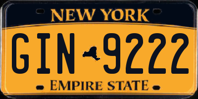 NY license plate GIN9222