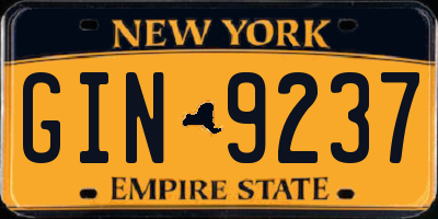 NY license plate GIN9237
