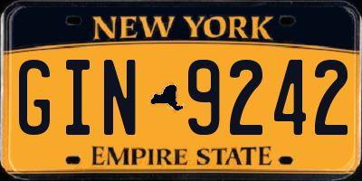 NY license plate GIN9242