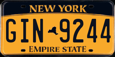 NY license plate GIN9244