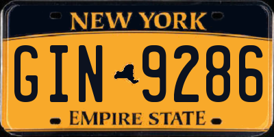 NY license plate GIN9286