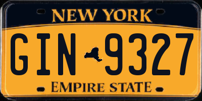 NY license plate GIN9327