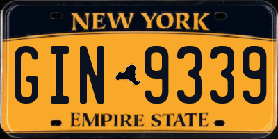 NY license plate GIN9339