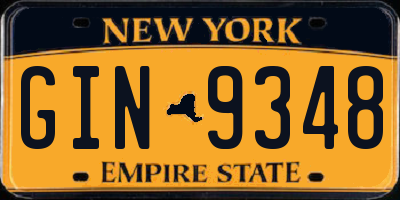 NY license plate GIN9348