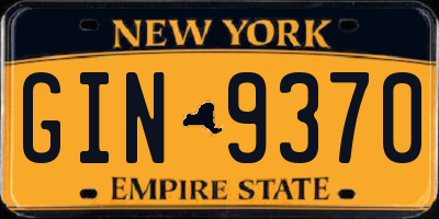 NY license plate GIN9370