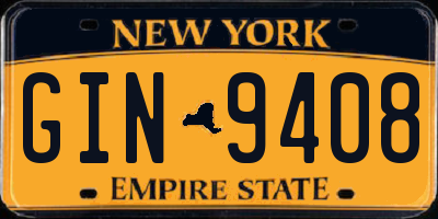 NY license plate GIN9408