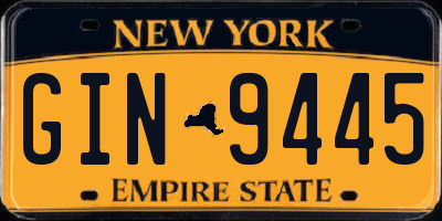 NY license plate GIN9445