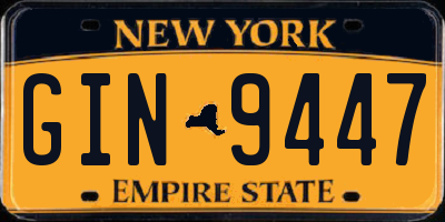 NY license plate GIN9447