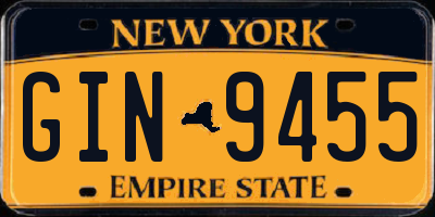 NY license plate GIN9455