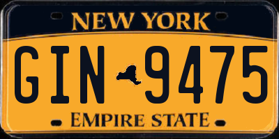 NY license plate GIN9475
