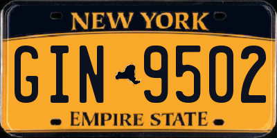NY license plate GIN9502