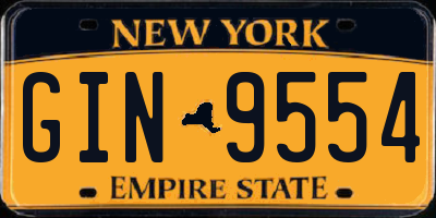 NY license plate GIN9554