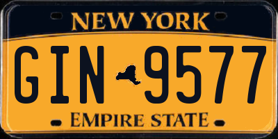 NY license plate GIN9577