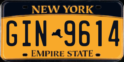 NY license plate GIN9614
