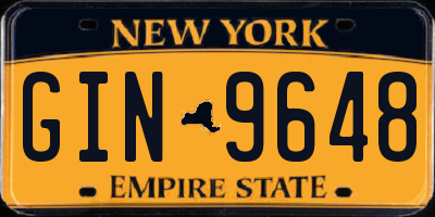 NY license plate GIN9648