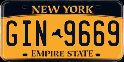 NY license plate GIN9669