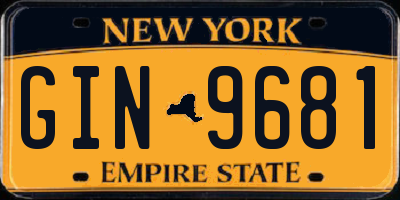 NY license plate GIN9681
